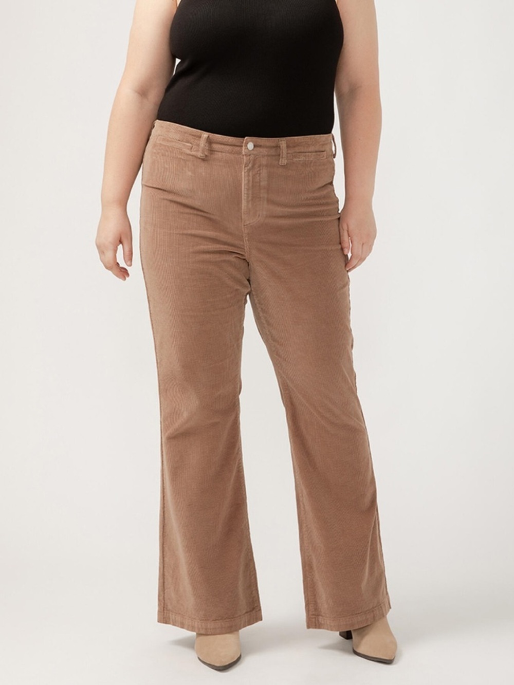 Silver jeans mink beige Isbister High Rise Flare Leg Corduroy Pant Plus